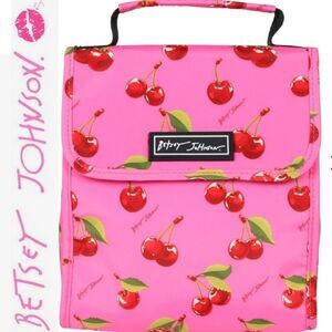 Betsey Johnson Cherry Flap Top Insulated Lunch Tote Bag